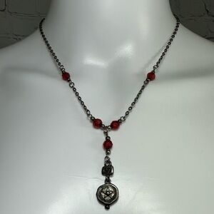 Heart and star engraved romantic vintage necklace